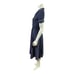 1950s JJ's Dress Co Navy Polka Dot Button-Front Day Dress - Med/Large
