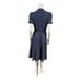 1950s JJ's Dress Co Navy Polka Dot Button-Front Day Dress - Med/Large