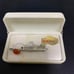 Silver Tie Clip with Orange Agate from Hokkaido