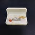 Silver Tie Clip with Orange Agate from Hokkaido