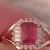 Vtg.Sterling Silver gold vermil COCKTAIL CZ & PINK TOPAZ RING- SZ6