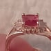 Vtg.Sterling Silver gold vermil COCKTAIL CZ & PINK TOPAZ RING- SZ6