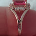 Vtg.Sterling Silver gold vermil COCKTAIL CZ & PINK TOPAZ RING- SZ6