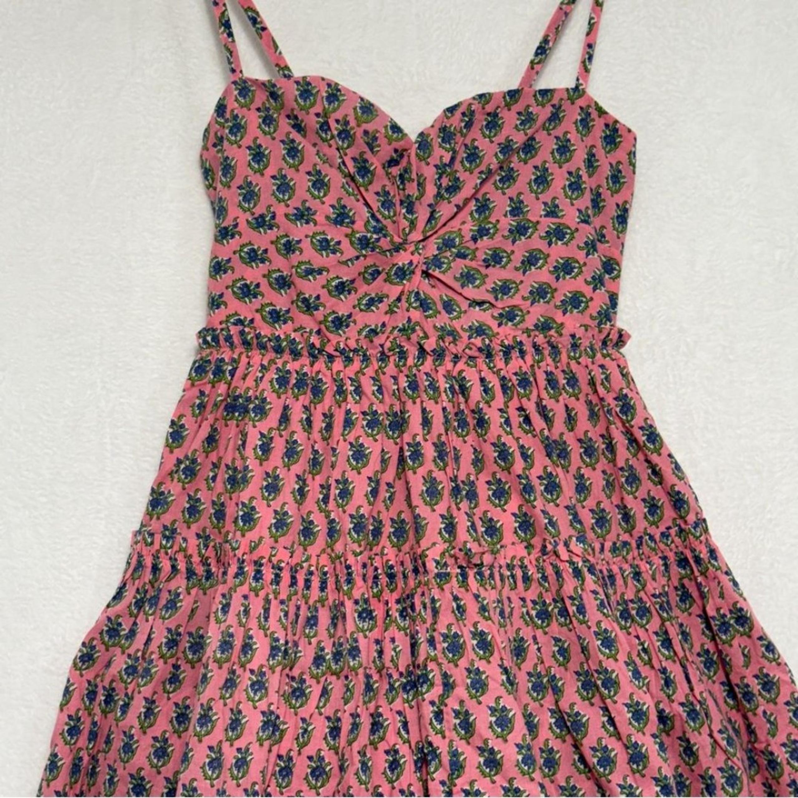 EDDY Kelsey XL Mini Dress Ultra Pink Turquoise Floral Boho Chic Whimsy Bow