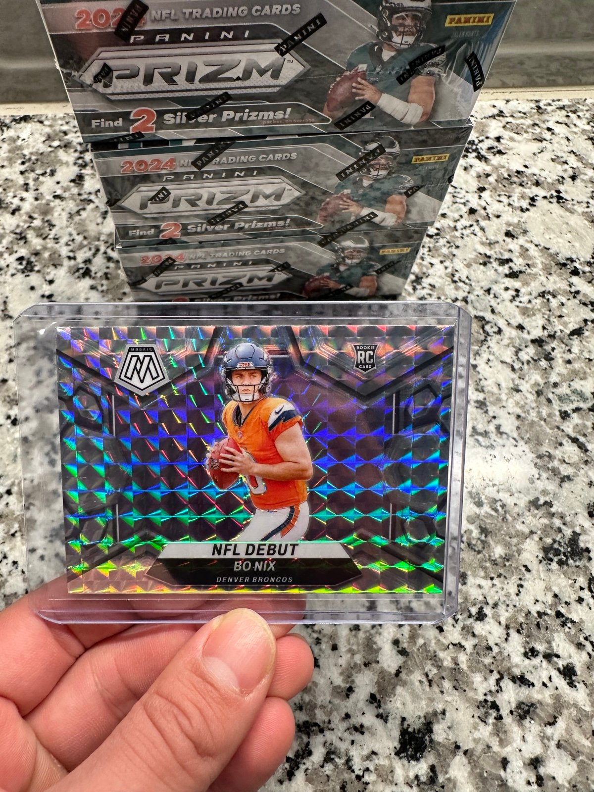 2024 Bo Nix Mosaic Silver NFL Debut Rookie