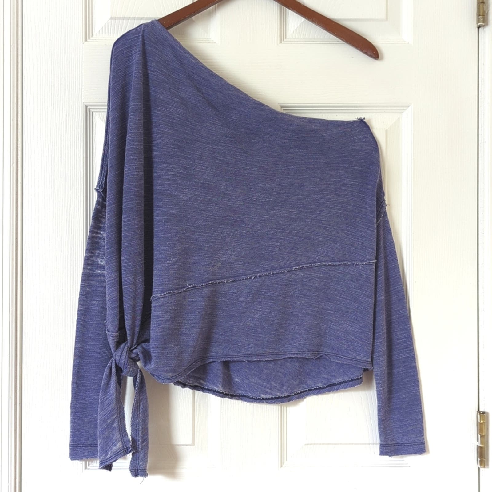 We The Free Love Lane Lightweight Oversized Off The Shoulder Top Periwinkle S