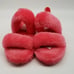 UGG Oh Yeah Womens Strawberry Sorbet Natural Real Lamb Fur Slide Slipper 6 NEW