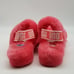 UGG Oh Yeah Womens Strawberry Sorbet Natural Real Lamb Fur Slide Slipper 6 NEW