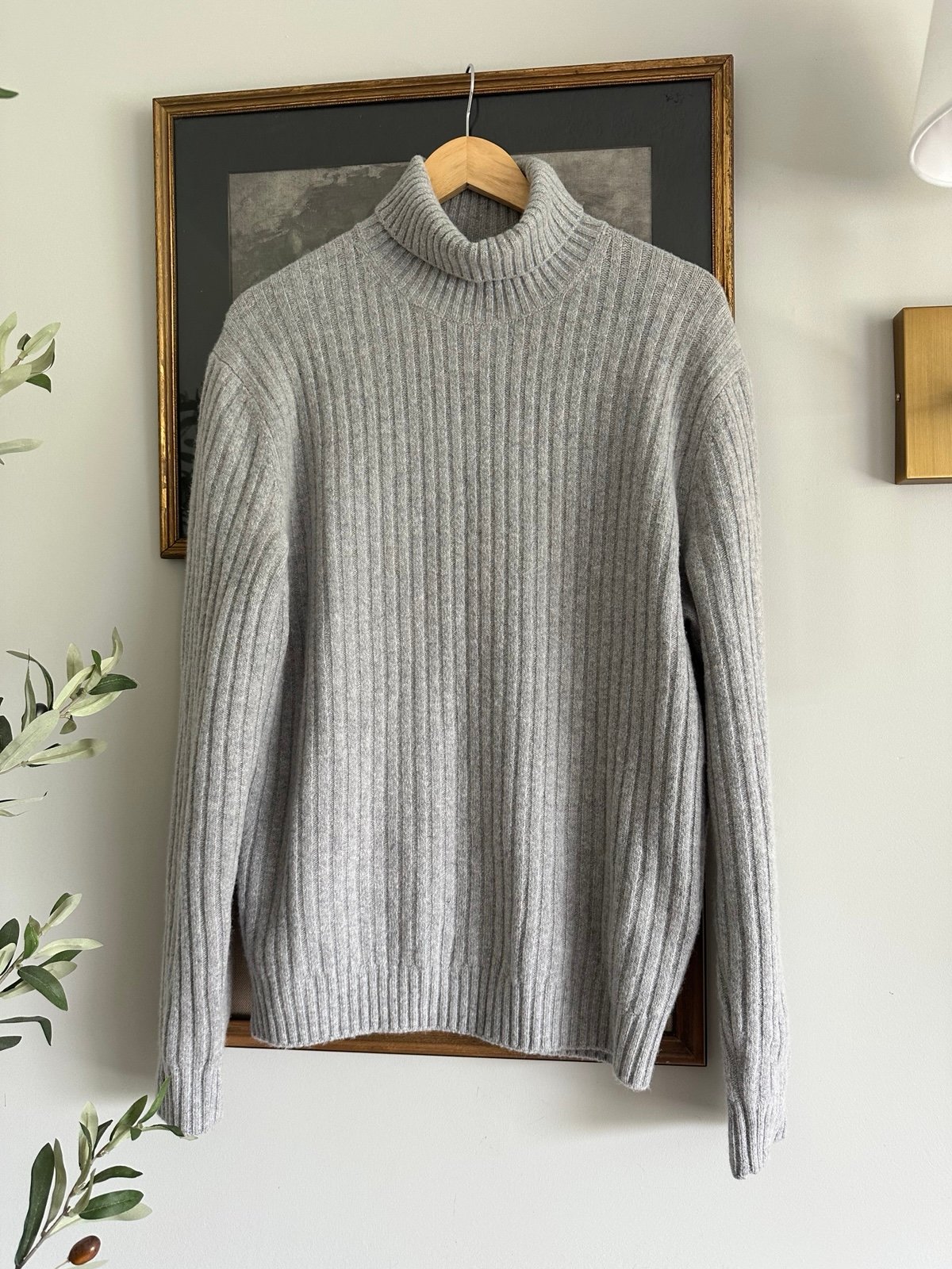SUITSUPPLY Sweater Men’s XL Gray Wool Alpaca Blend Turtleneck Rollneck Ribbed