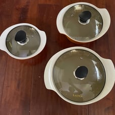 laica Italy Enamel Oval Nest bowls wide Rim W/on/off glass lid 4 Food Processor