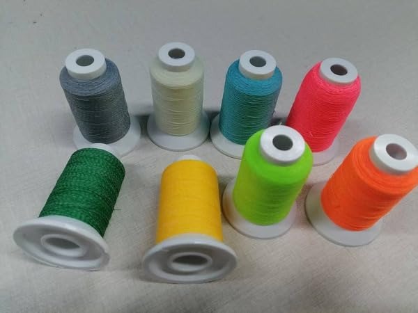 Glow in The Dark Embroidery Thread Kit,8 Colors 40WT (108D/2) Machine Sewing Thr