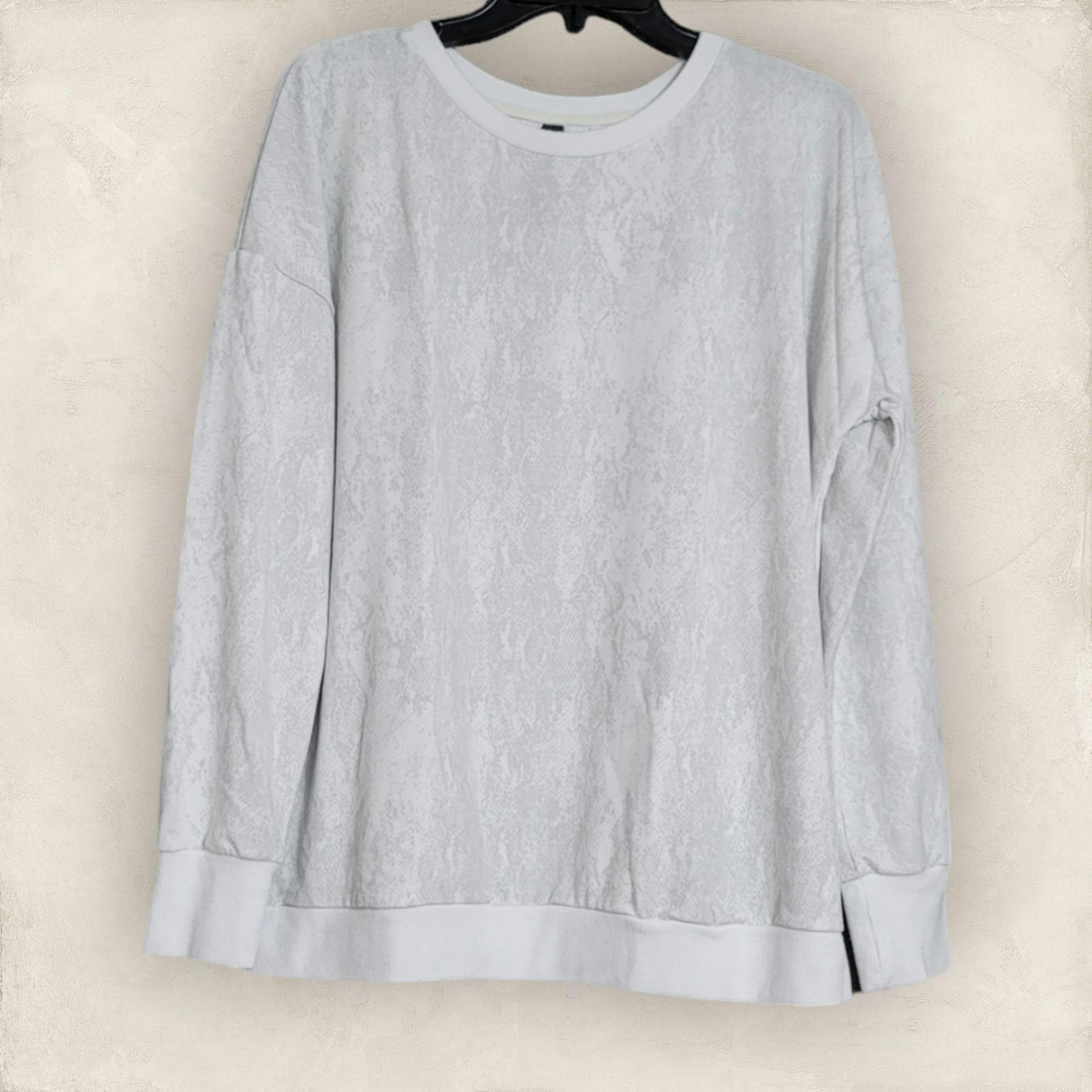 Mondetta Lightweight Oyster Mushroom Print Soft Cozy Sweatshirt Size Large