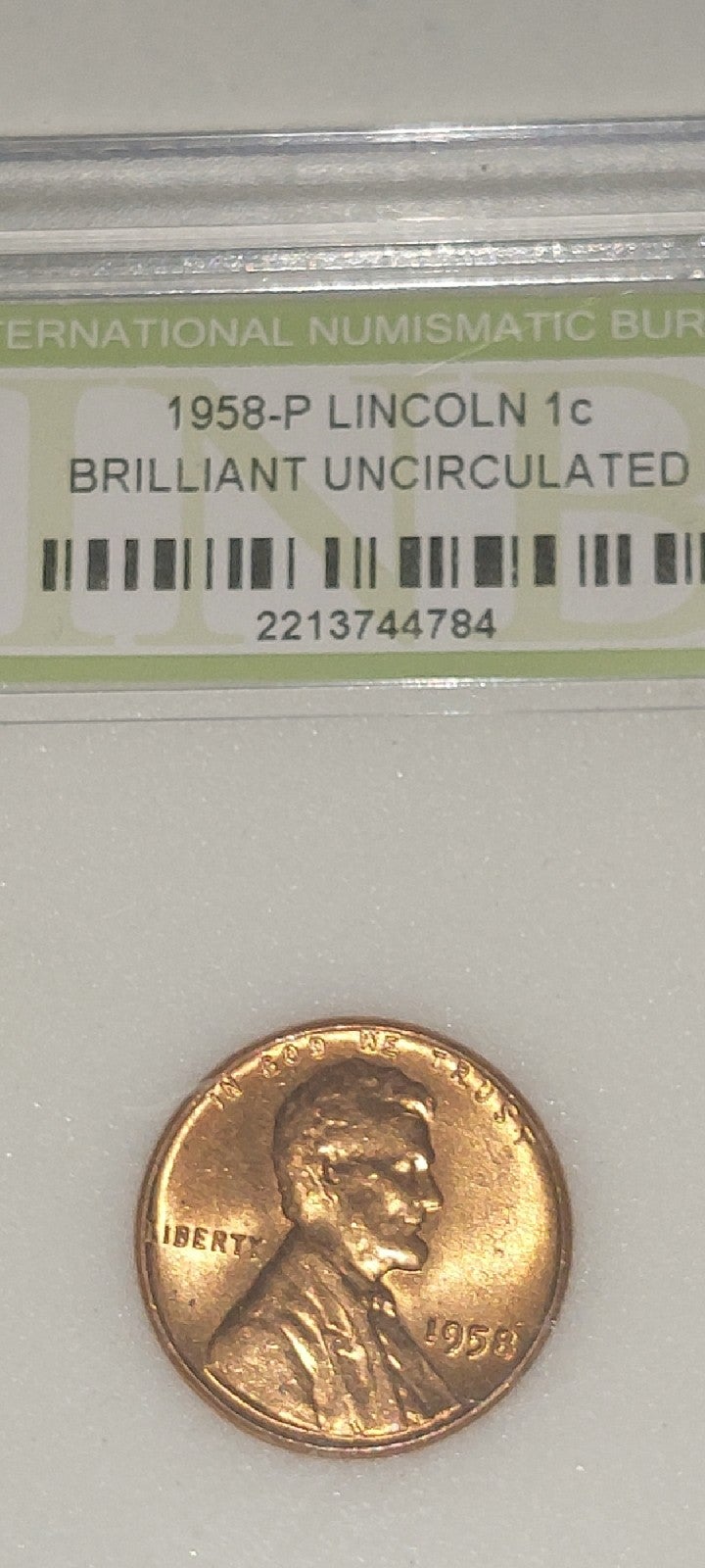 1958 P BRILLIANT UNCIRCULATED WHEAT PENNY