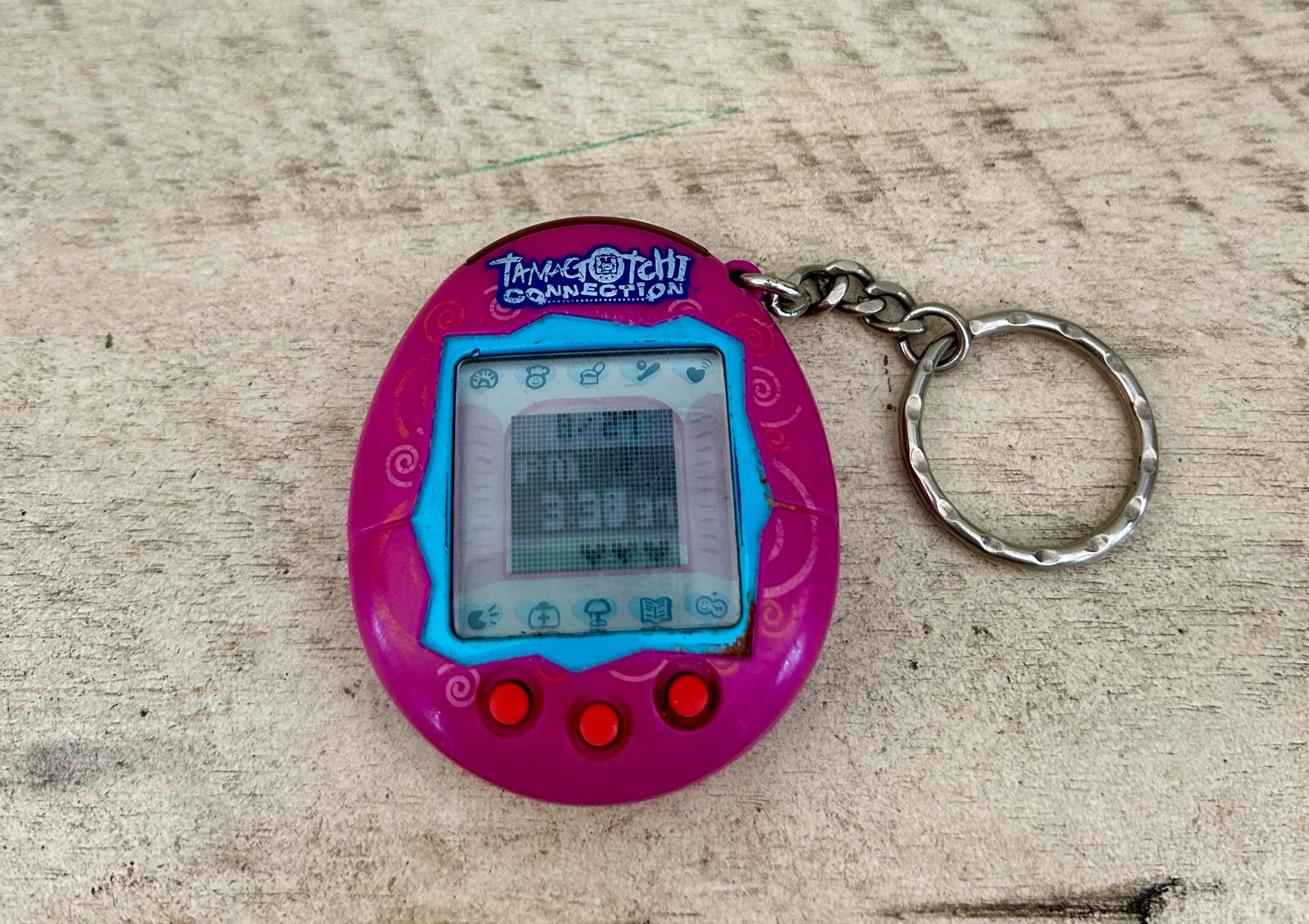 2004 Tamagotchi Connection Bandai Pink w/Blue Tested Works New Battery Incl.