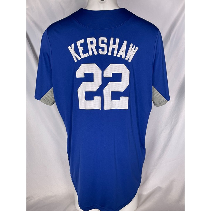 Clayton Kershaw #22 Los Angeles Dodgers MLB Blue Practice Jersey Men's XL
