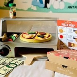 Top & Bake Wooden Pizza Counter Play Set (41 Pcs)