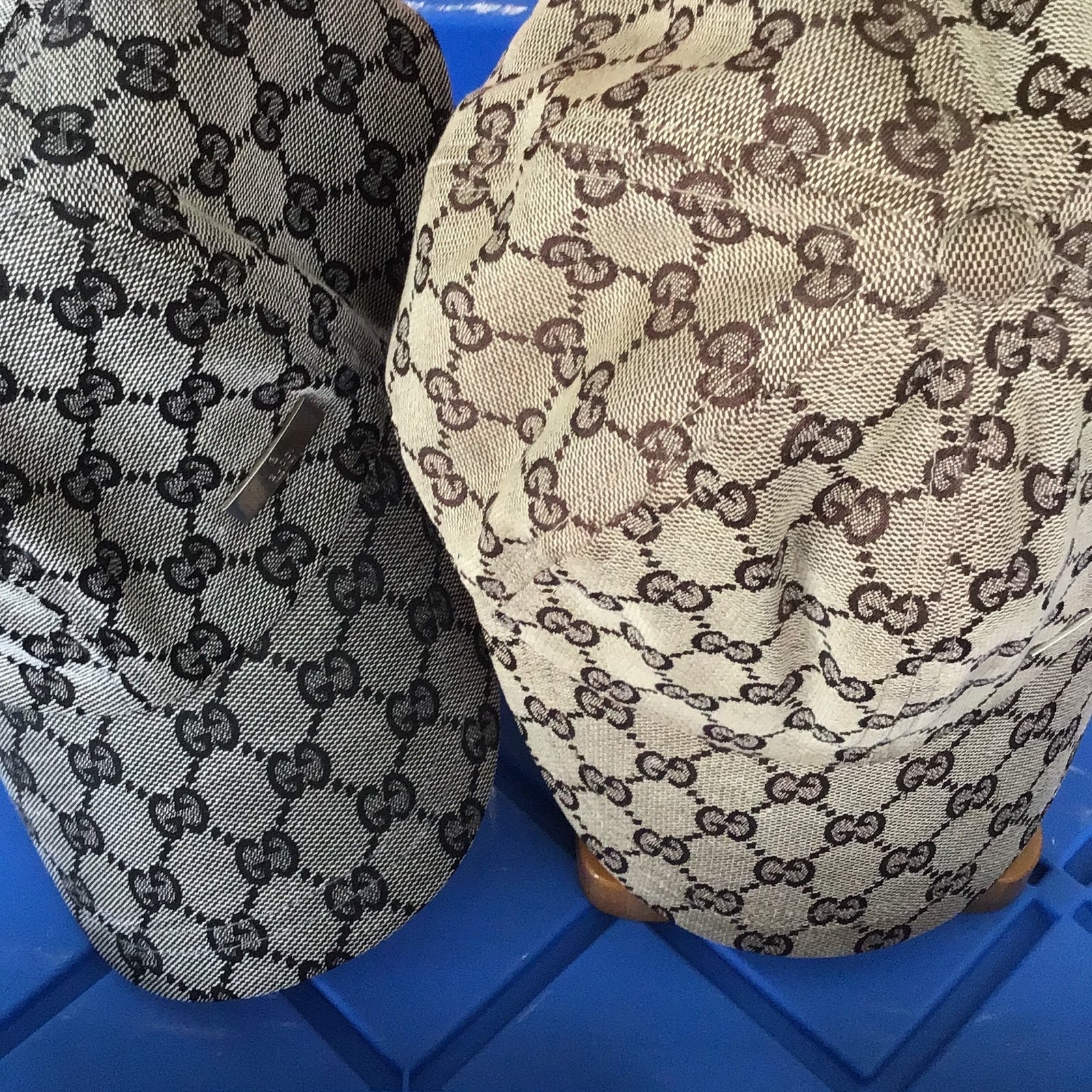 Vintage Gucci hats lot of two Brown & Black unisex