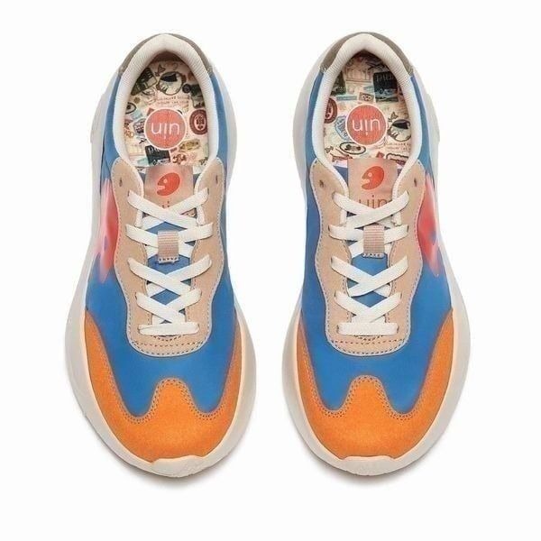 UIN Men's Retro Sneakers Casual Travel Shoes (Vintage Blue San Sebastian I )