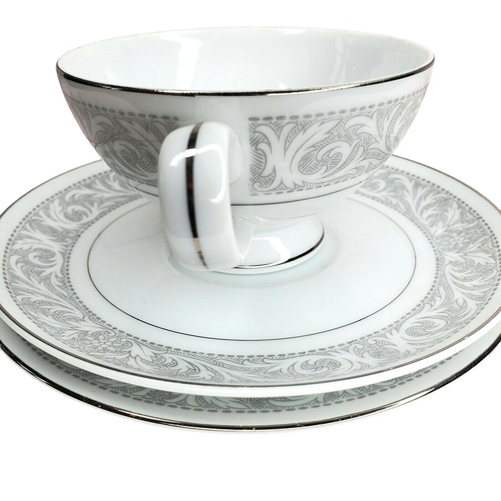 Vintage Imperial China 5671 3Pc Whitney Tea Cup Saucer Set Designed By W Dalton