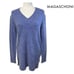 MAGASCHONI Small Oversized Alpaca Wool Blend Blue V-neck Sweater