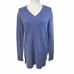 MAGASCHONI Small Oversized Alpaca Wool Blend Blue V-neck Sweater