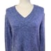 MAGASCHONI Small Oversized Alpaca Wool Blend Blue V-neck Sweater