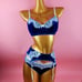 Velvet royal blue and white lingerie set
