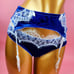 Velvet royal blue and white lingerie set