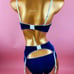 Velvet royal blue and white lingerie set