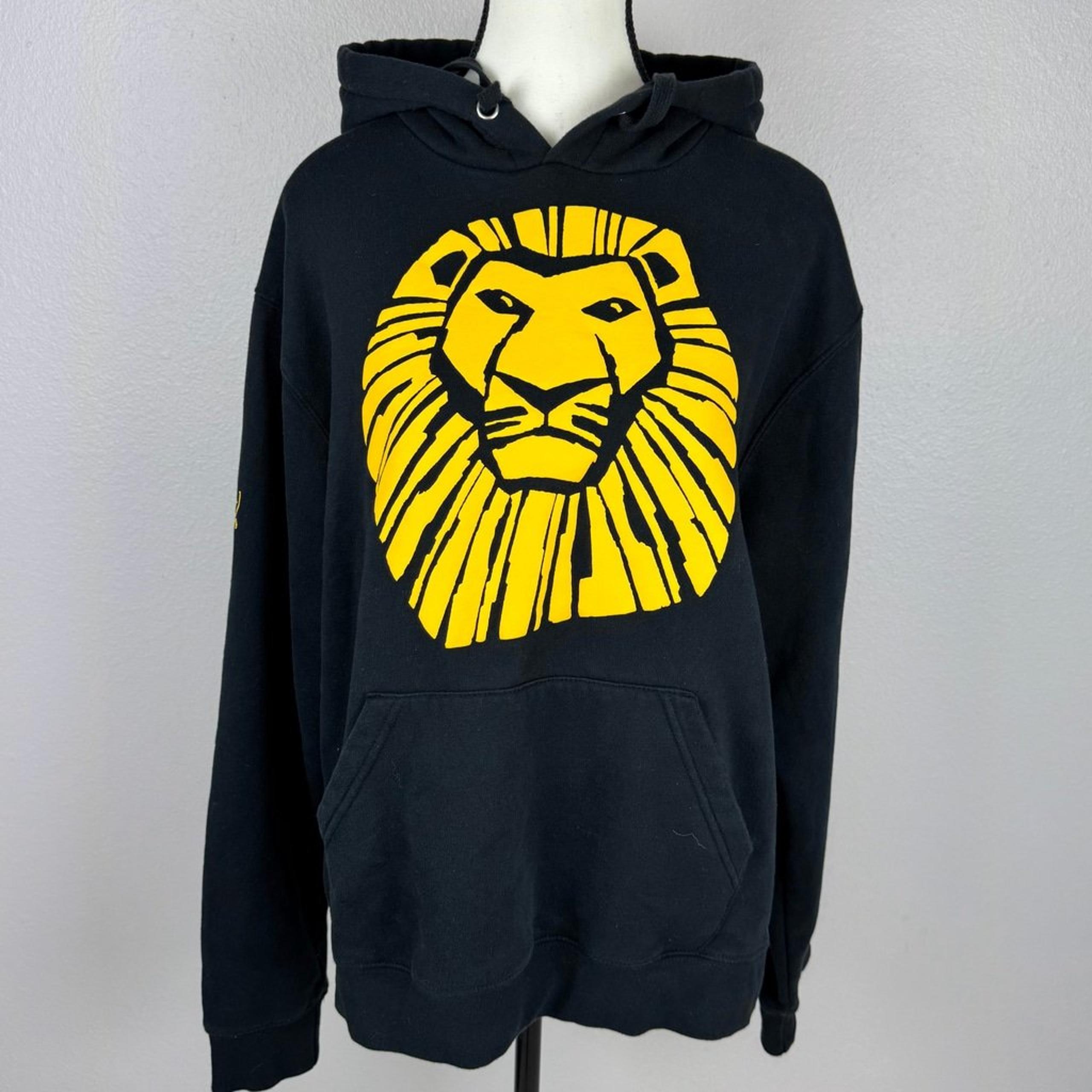 Disney The Lion King Broadway Musical Adult M Black Y2K Vintage Pullover Hoodie