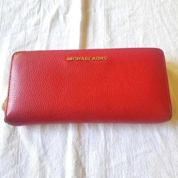 Michael Kors Red Zip Wallet