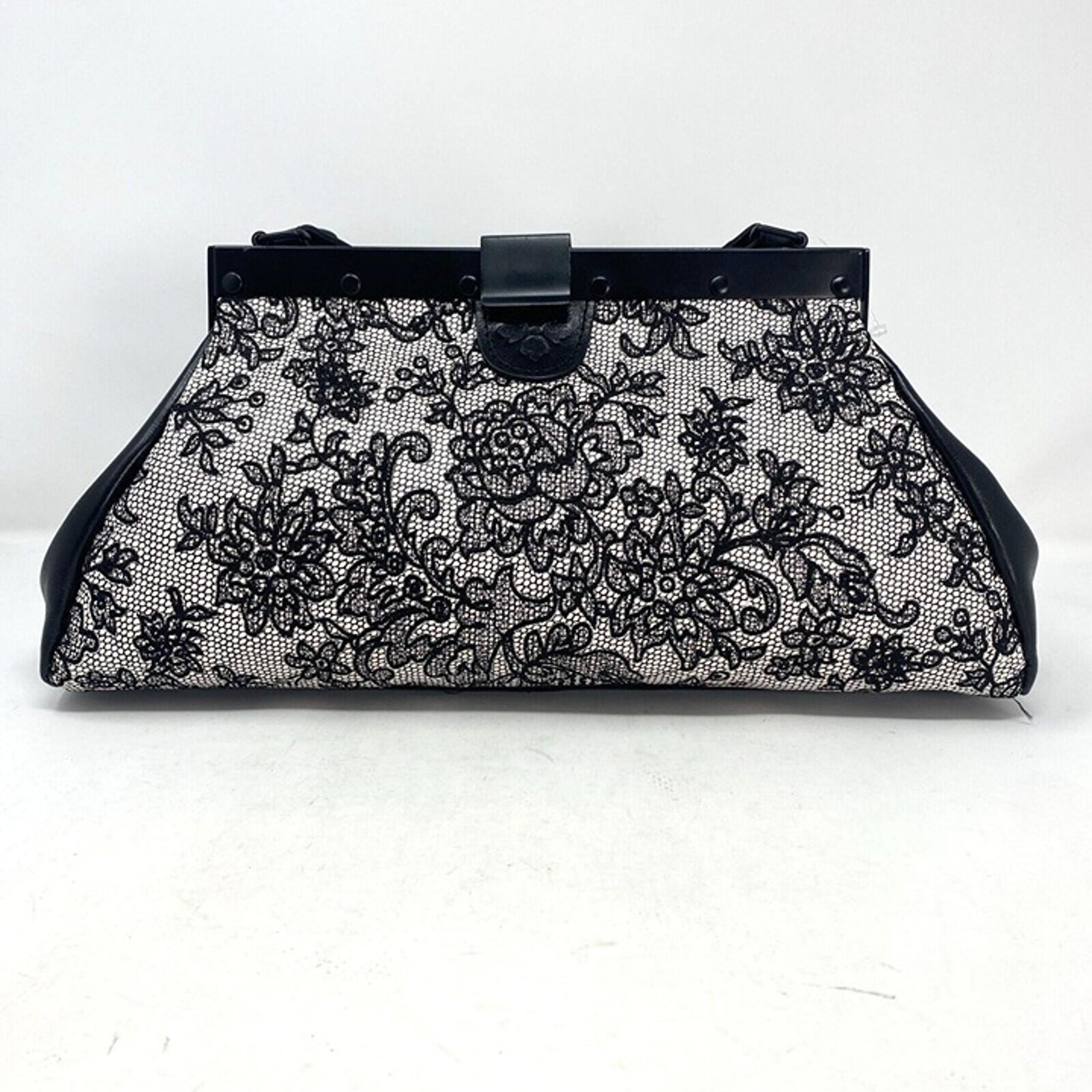 Patricia Nash Purse Chantilly Lace Ferrara Frame Satchel Black Leather Medium