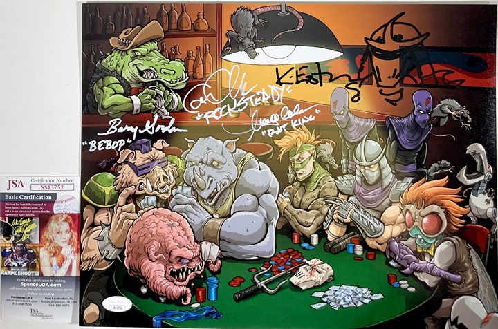 K. Eastman +3 Signed Teenage Mutant Ninja Turtles Villains 11x14 Photo E JSA COA