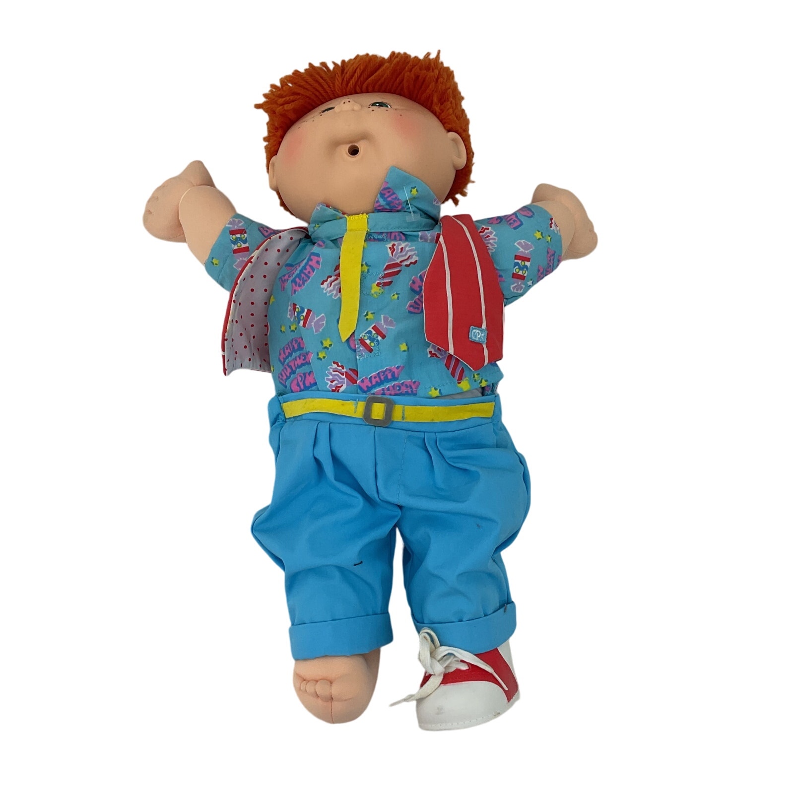 Vintage CPK Cabbage Patch Kids Red Hair Birthday Freckled Boy Play Baby Doll