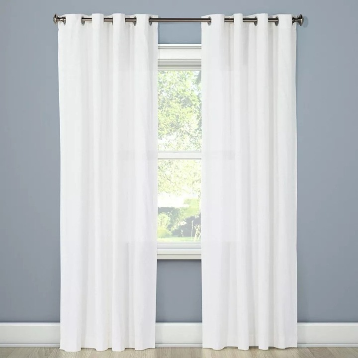 Threshold Light Filtering Solid Window Curtain Panel 1pc White 54x95in