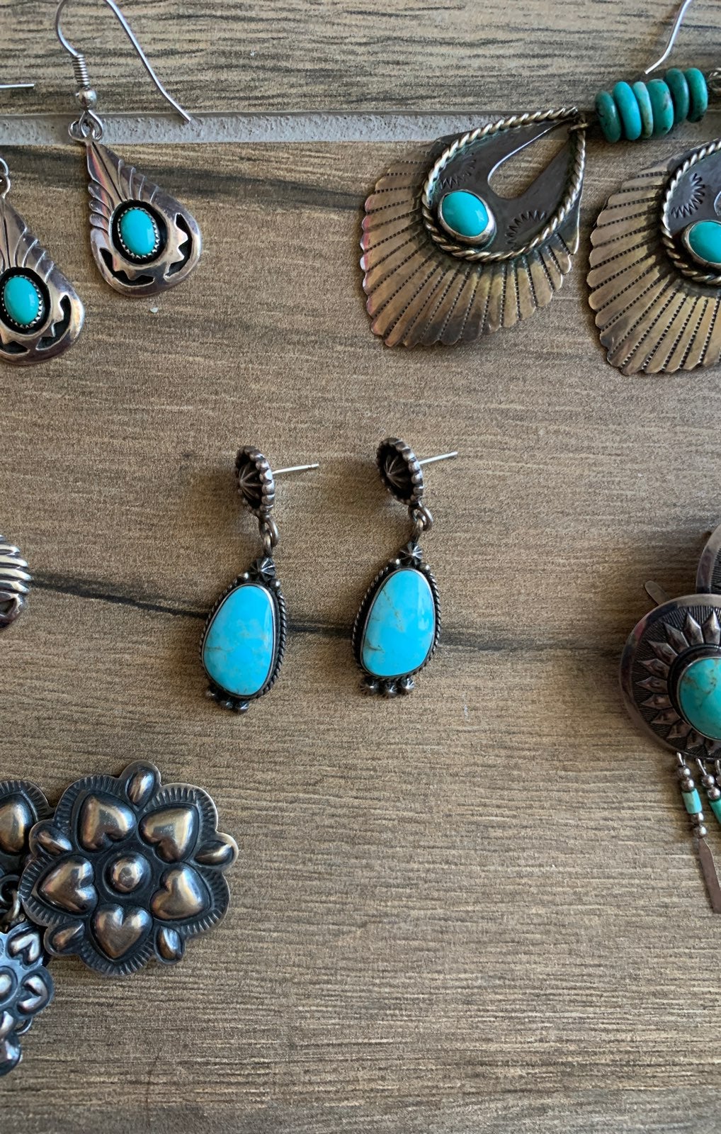 Turquoise small earrings 925 silver