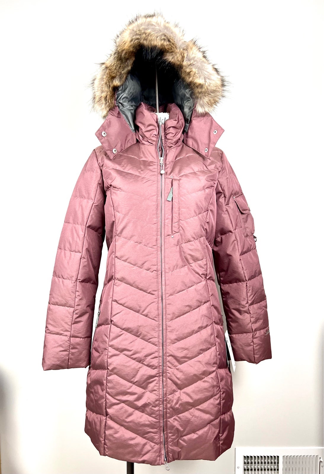 Eddie Bauer Womens Sun Valley Down Parka Coat Faux Fur Hood