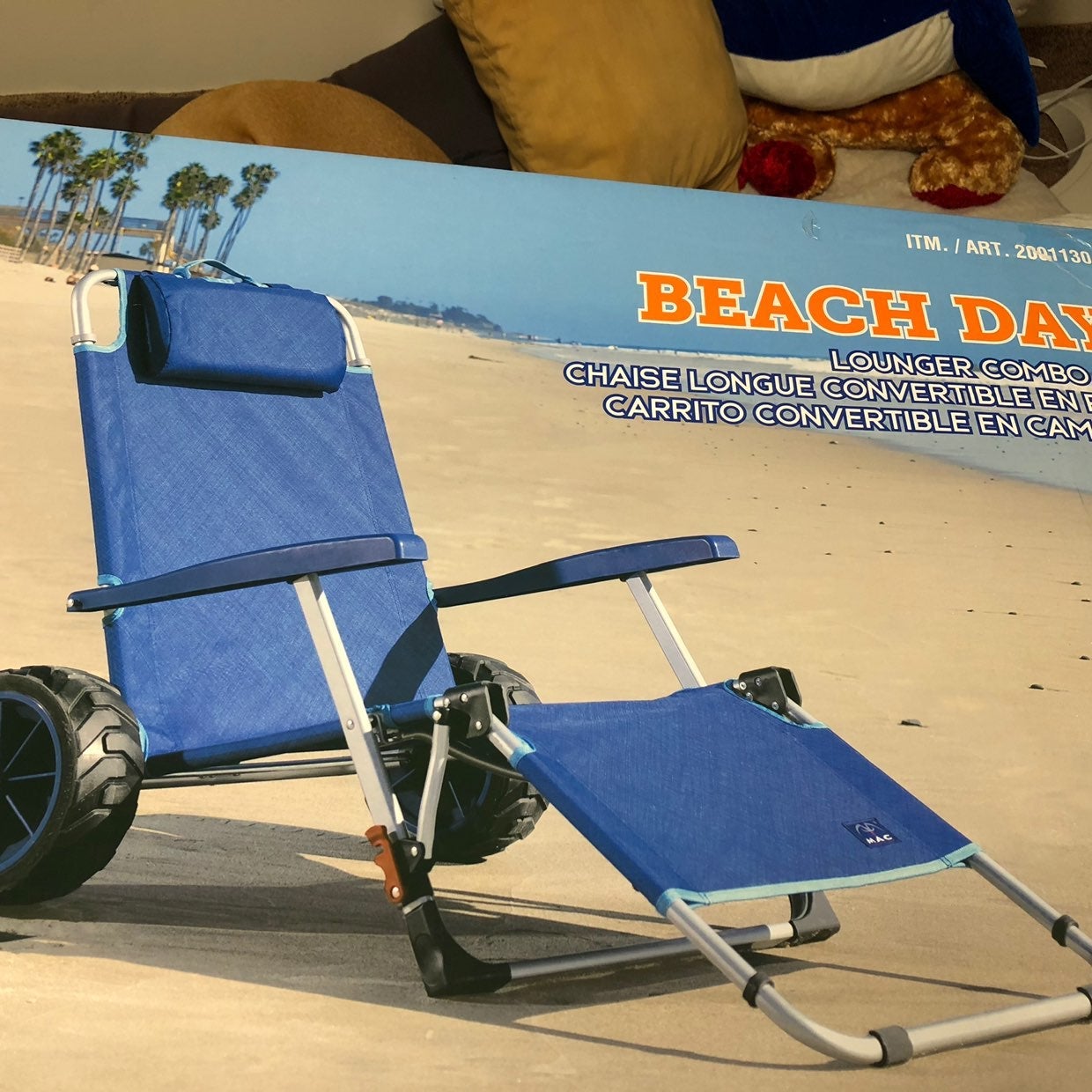 Mac sports beach day lounger combo cart