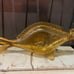 Vintage Mcm Italian Murano/Empoli Amber Crackle Glass Orvieto Wine Fish Decanter