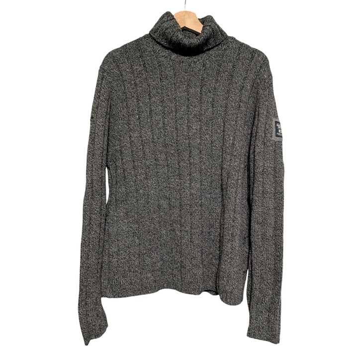 Abercrombie and Fitch Gray Chunky Rib Sweater Lambswool Blend 1892 Mens Size XL