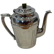 Vintage Chromium Coffee Tea Server Jade Topper MCM Mid Century