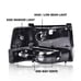 Headlights Compatible with 92-96 Bronco/92-96 Ford F150 F250 F350 Super Duty(In