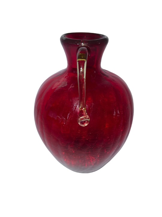 Vintage Amberina Crackle Glass Decanter 6 3/4