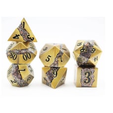Mica Series 7 piece Metal Dice Set