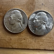 Two Silver coin 1942 s jrefferson nickle