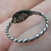 Signet ring antique vintage Russian silver coin Peter 1682-1725 Medieval 8 size