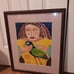 Carol Drummond Woman With Bird Watercolor Painting Framed Impressionism Art