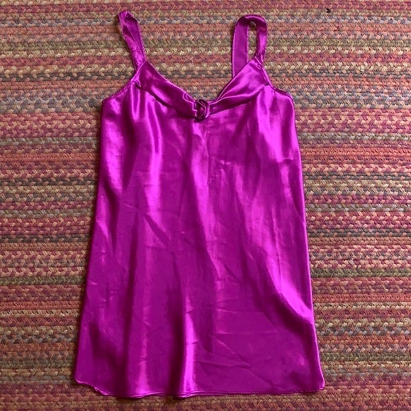 VTG PRIMROSE ROSETTE SATIN SLIP DRESS