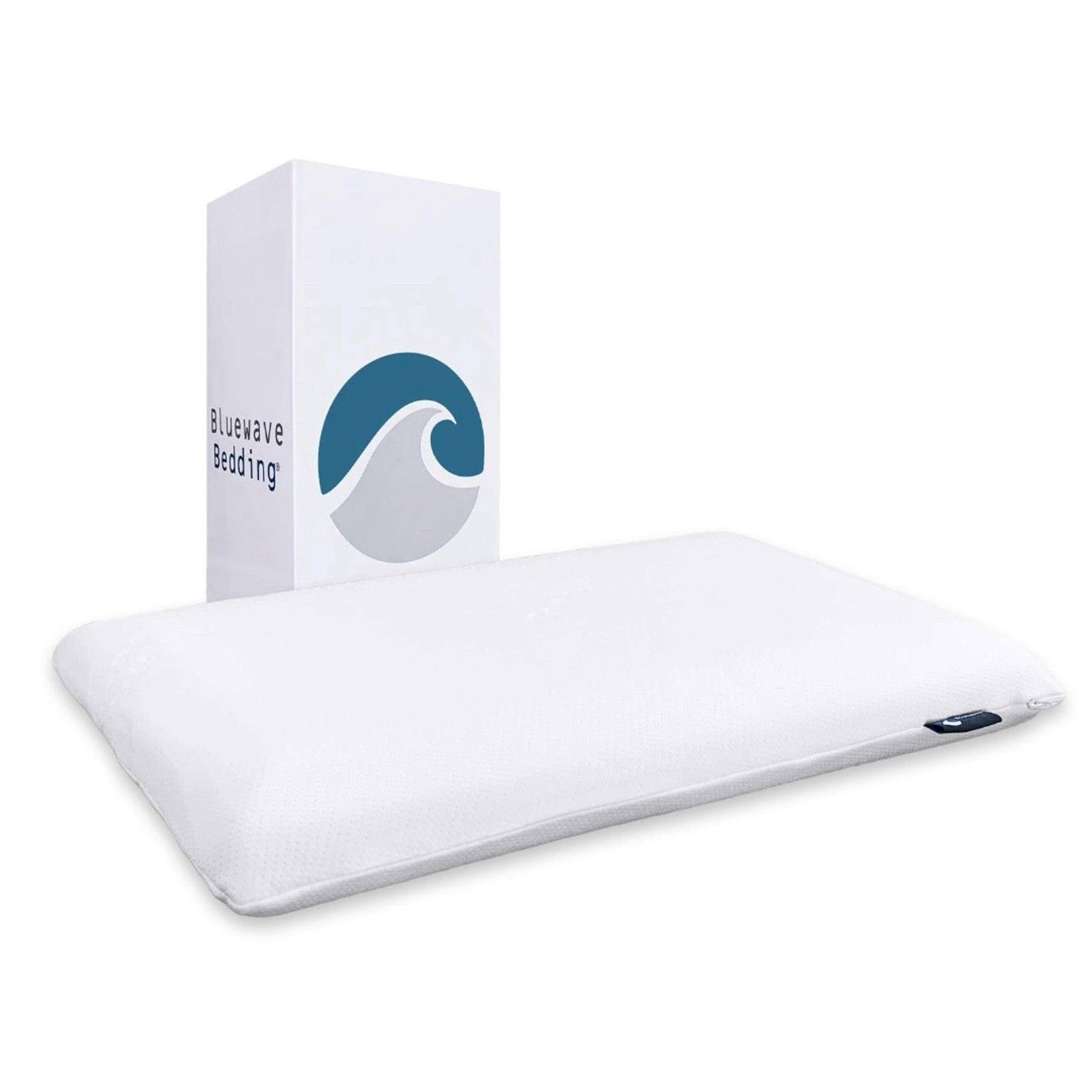Bluewave Bedding Ultra Slim Gel Memory Foam Pillow for Stomach and Back 3.25 In