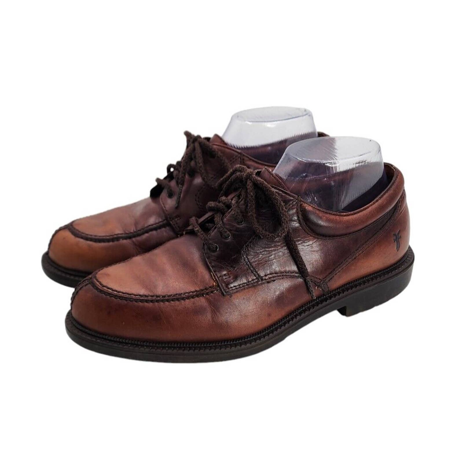 Frye Taylor Oxford Loafer Shoes Men Size 7.5 Lace up Brown Leather Low Quarter